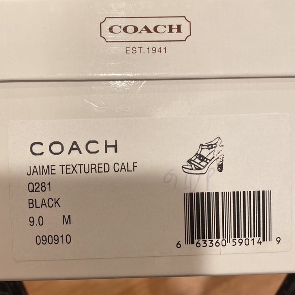 NWT.  Coach 3.5” heels. Jamie Textured Calf. Leather and Patent Platform - Picture 9 of 11